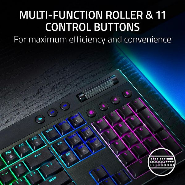 Razer Blackwidow V4 Low-Profile Hyperspeed (Orange Switch) Gaming Keyboard - UK Layout