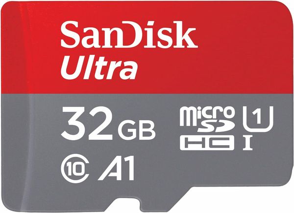 Sandisk 32GB Ultra MicroSDHC Memory Card, Class 10 A1 UHS-I U1 120MB/s Read