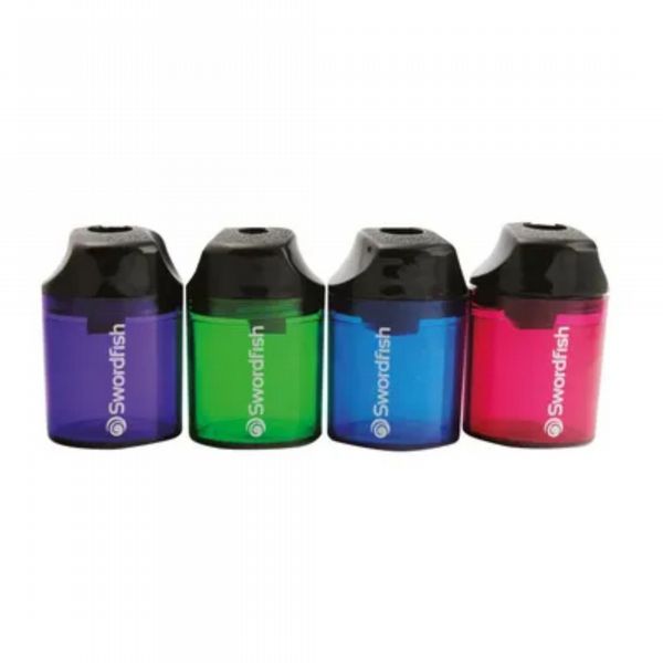 Swordfish Canister Double Hole Pencil Sharpener Assorted 40033