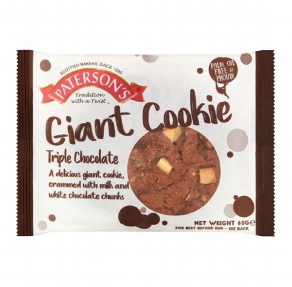 Paterson's Giant Triple Choc Cookie 60g (18 Pack)